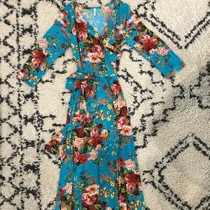 Pink Blush Maternity Floral Maxi - S